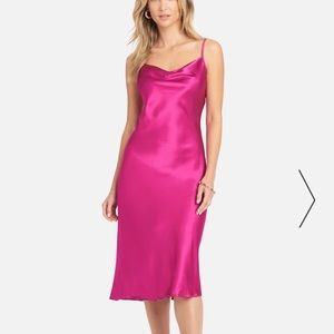 Bebe SATIN COWL NECK SLIP MIDI DRESS
